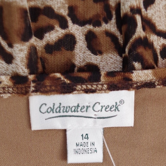 Coldwater Creek Faux Wrap Animal Print 3/4 Sleeve Dress- Sz. 14 - Picture 4 of 4